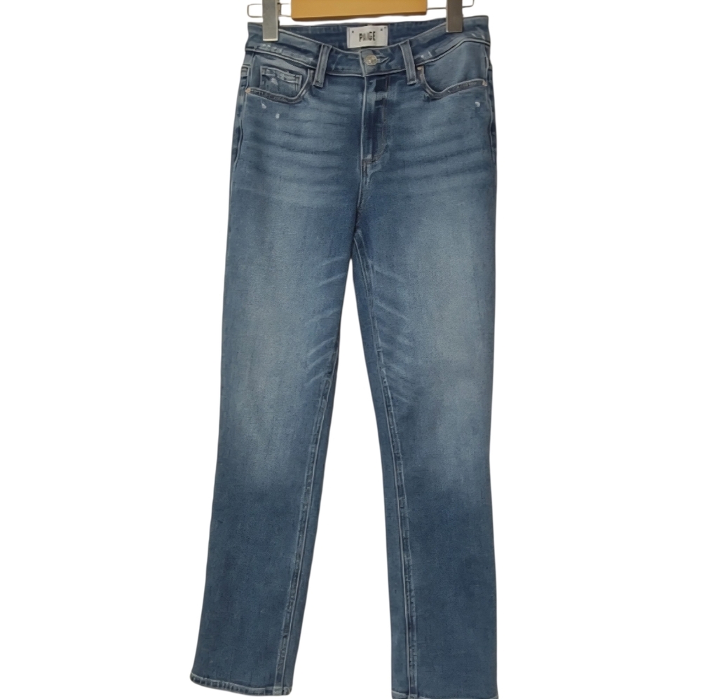 PAIGE Cindy Crop Blue Straight Leg Blue Jeans Size 26 Casual Streetwear Denim